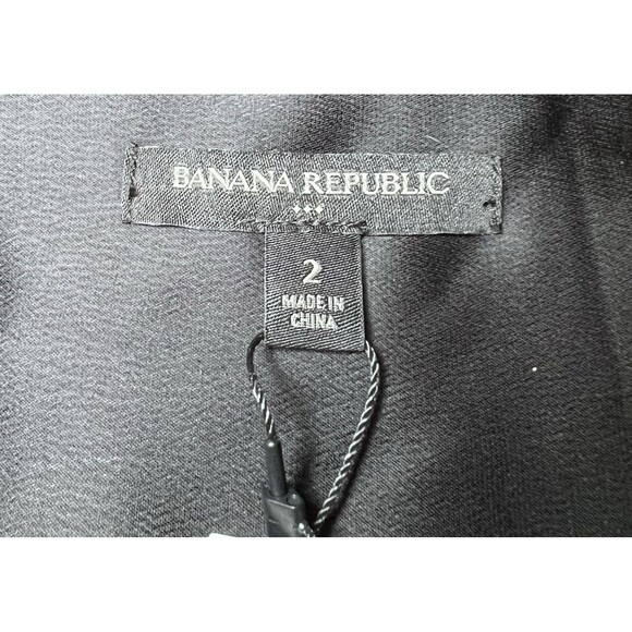 New Banana Republic Black Satin Wrap Dress Womens Size 2P Petite Party Formal - Picture 4 of 13